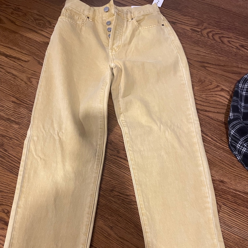Pacsun Yellow High Rise straight leg jeans